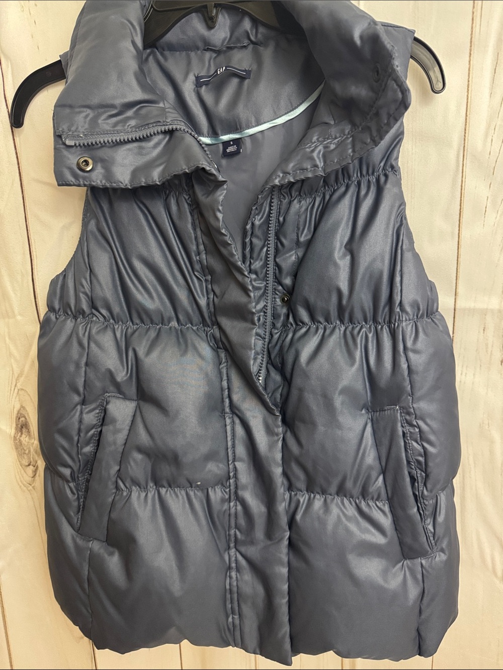 GAP Slate Blue Quilted Puffer Vest